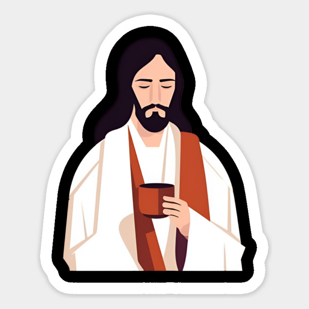 Christian Jesus Drinking Tea Magnet by logiamerch