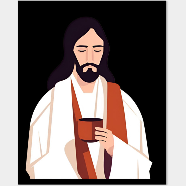 Christian Jesus Drinking Tea Wall Art by logiamerch