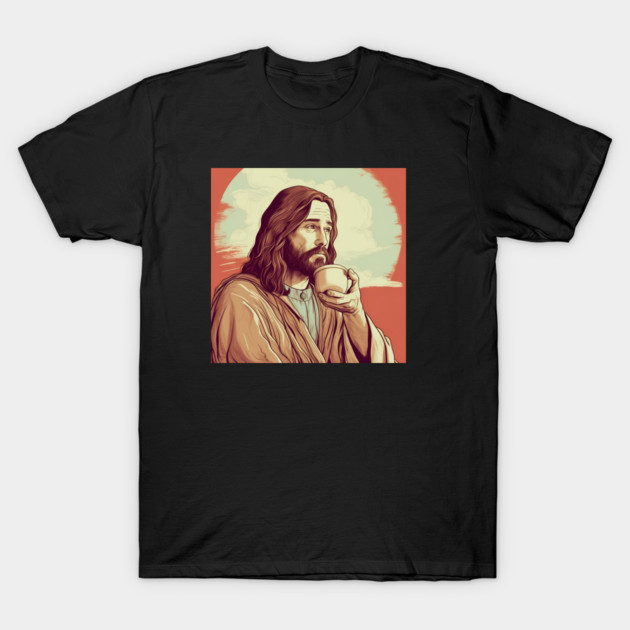 Christian Jesus Drinking Tea T-Shirt by logiamerch