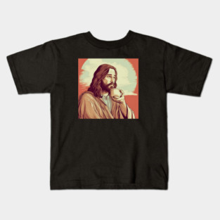 Christian Jesus Drinking Tea Kids T-Shirt