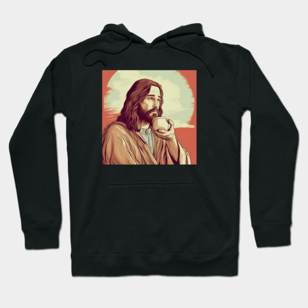 Christian Jesus Drinking Tea Hoodie by logiamerch