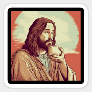 Christian Jesus Drinking Tea Magnet