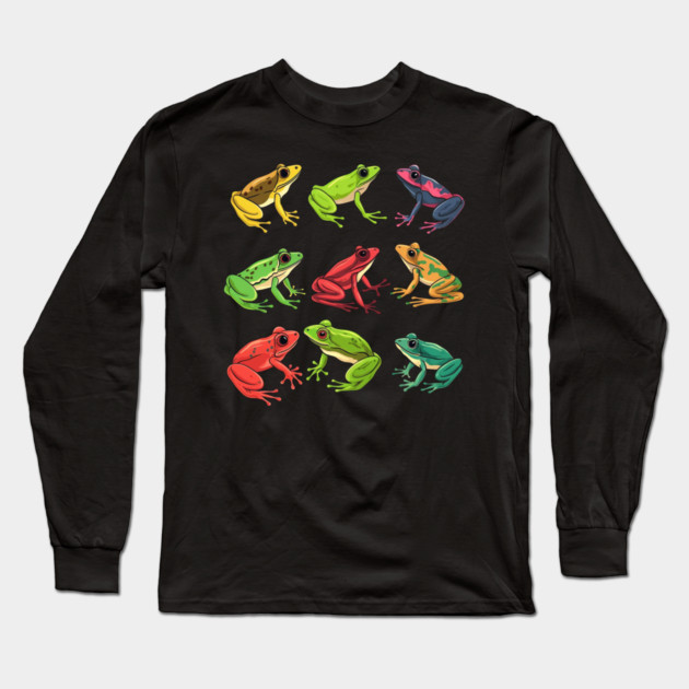 Colorful Frogs, Tropical Animal, Love Frogs Long Sleeve T-Shirt by logiamerch
