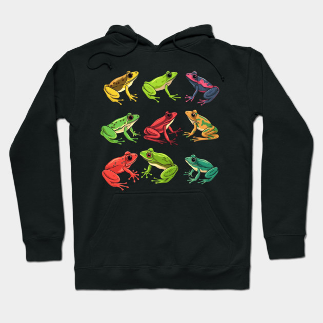 Colorful Frogs, Tropical Animal, Love Frogs Hoodie by logiamerch