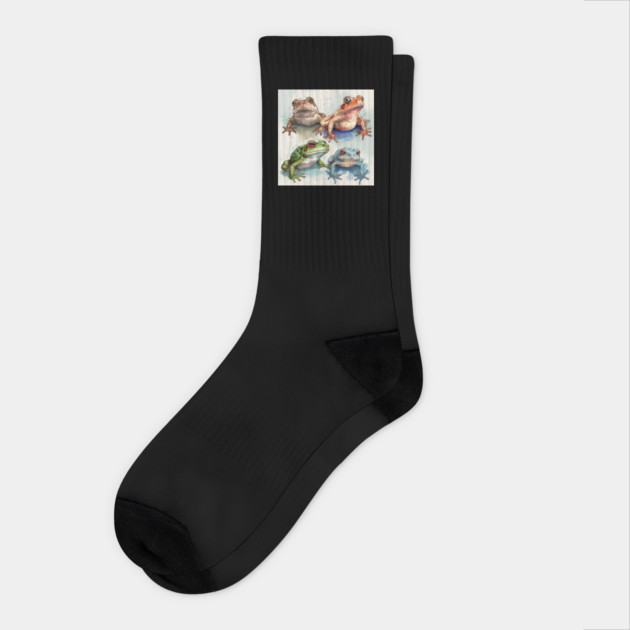 Colorful Frogs, Tropical Animal, Love Frogs Socks by logiamerch