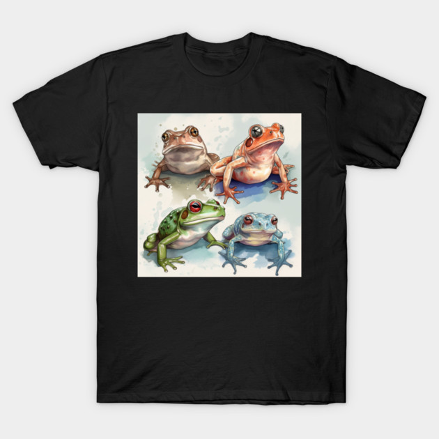 Colorful Frogs, Tropical Animal, Love Frogs T-Shirt by logiamerch