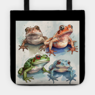 Colorful Frogs, Tropical Animal, Love Frogs Tote