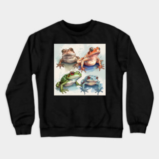 Colorful Frogs, Tropical Animal, Love Frogs Crewneck Sweatshirt