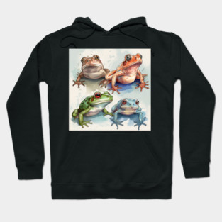 Colorful Frogs, Tropical Animal, Love Frogs Hoodie