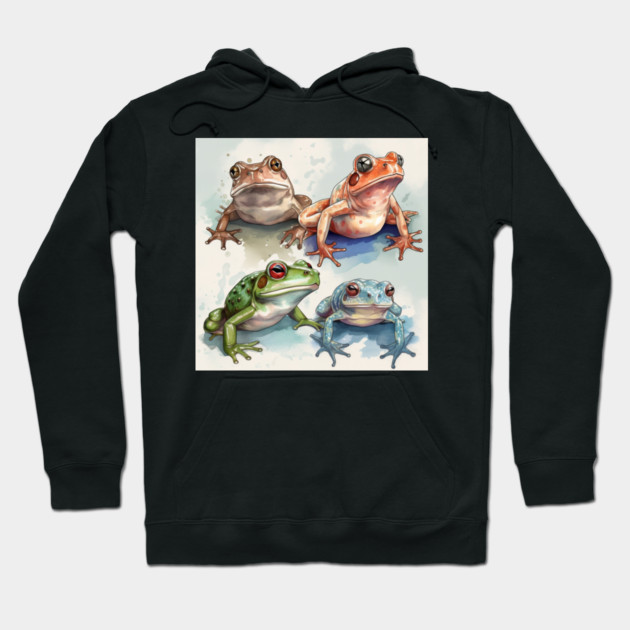 Colorful Frogs, Tropical Animal, Love Frogs Hoodie by logiamerch