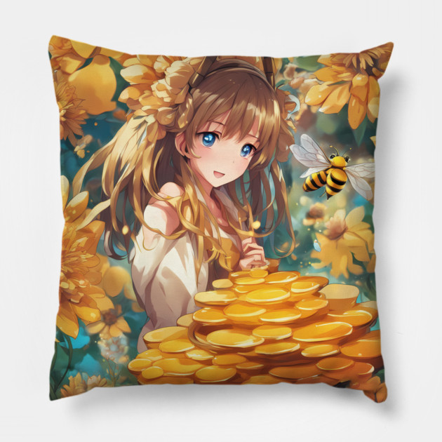creating of anime bees Pillow by animegirlnft