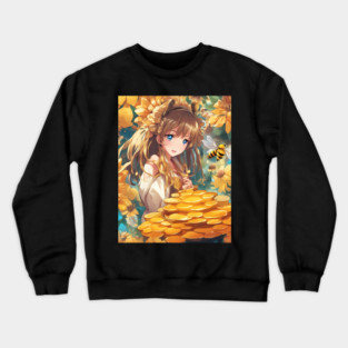 creating of anime bees Crewneck Sweatshirt