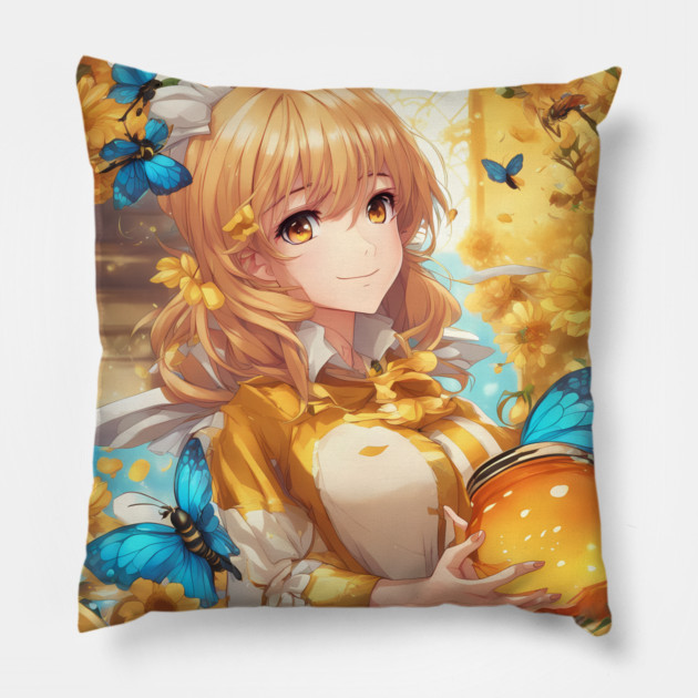 catchy sense of unity Pillow by animegirlnft