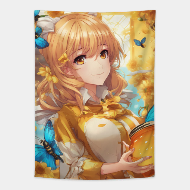 catchy sense of unity Tapestry by animegirlnft