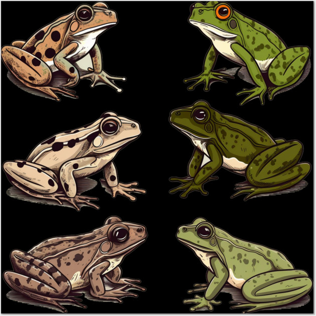 Frogs, Tropical Animal, Love Frogs Wall Art by logiamerch
