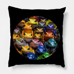 Colorful Frogs, Tropical Animal, Love Frogs Pillow