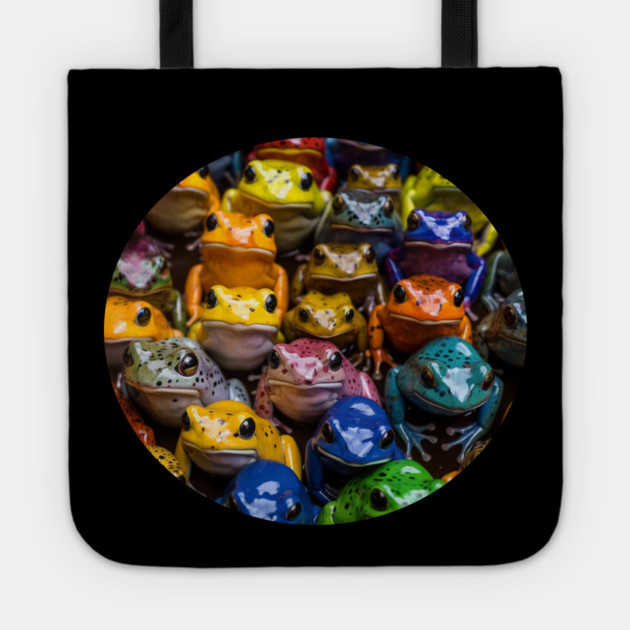 Colorful Frogs, Tropical Animal, Love Frogs Tote by logiamerch