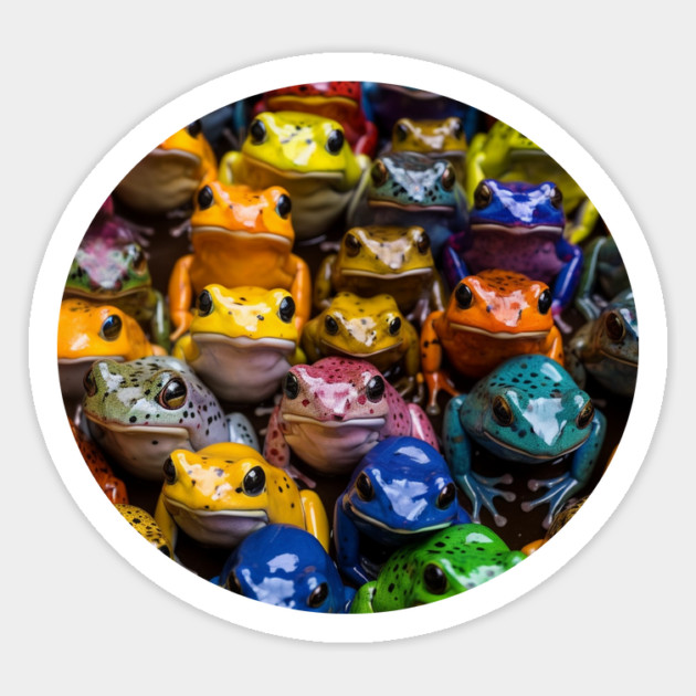 Colorful Frogs, Tropical Animal, Love Frogs Magnet by logiamerch
