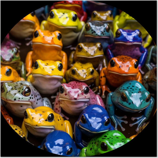 Colorful Frogs, Tropical Animal, Love Frogs Wall Art by logiamerch