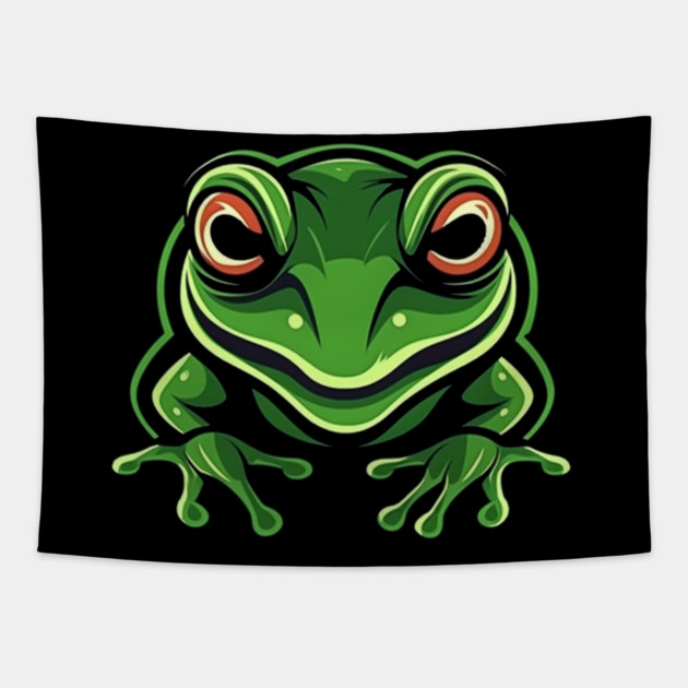 Green Frog, Tropical Animal, Love Frogs Tapestry by logiamerch
