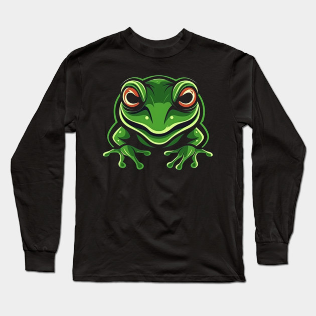 Green Frog, Tropical Animal, Love Frogs Long Sleeve T-Shirt by logiamerch