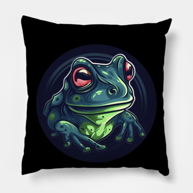 Green Frog, Tropical Animal, Love Frogs Pillow by logiamerch