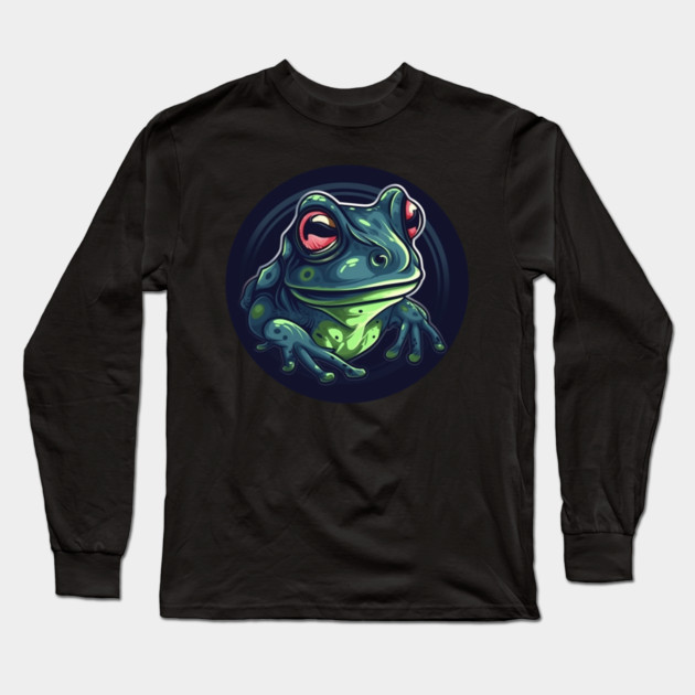 Green Frog, Tropical Animal, Love Frogs Long Sleeve T-Shirt by logiamerch