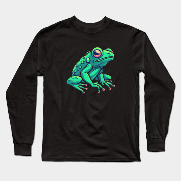 Green Frog, Tropical Animal, Love Frogs Long Sleeve T-Shirt by logiamerch