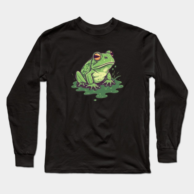Green Frog, Tropical Animal, Love Frogs Long Sleeve T-Shirt by logiamerch