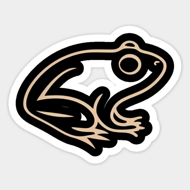 Minimal Frog, Tropical Animal, Sticker by logiamerch