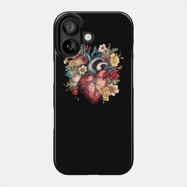 Floral Covered, Human Heart, Love Flowers Phone Case by logiamerch
