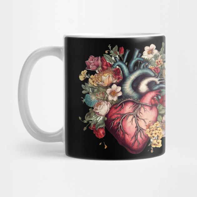 Floral Covered, Human Heart, Love Flowers by logiamerch