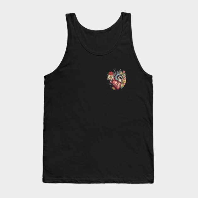 Floral Covered, Human Heart, Love Flowers Tank Top by logiamerch