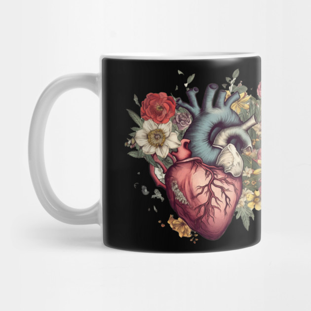 Floral Covered, Human Heart, Love Flowers by logiamerch