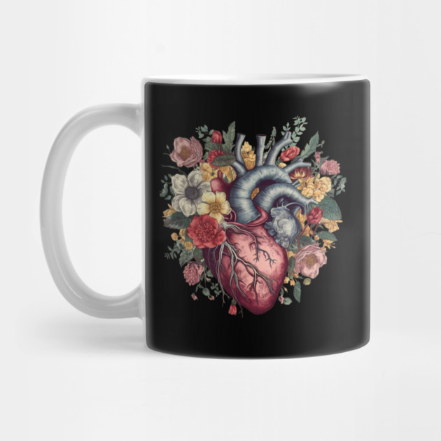 Floral Covered Human Heart, Love Flowers by logiamerch