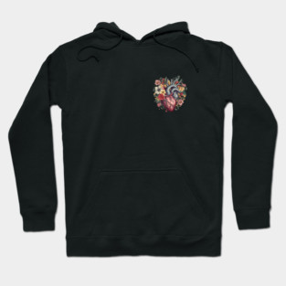 Floral Covered Human Heart, Love Flowers Hoodie