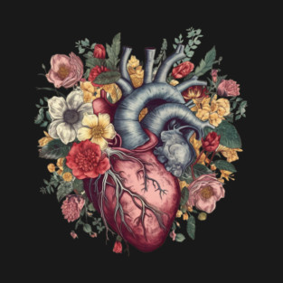 Floral Covered Human Heart, Love Flowers T-Shirt