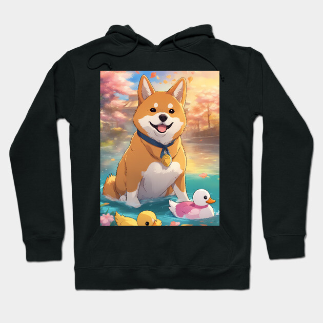 Shiba cute adventure Hoodie by animegirlnft