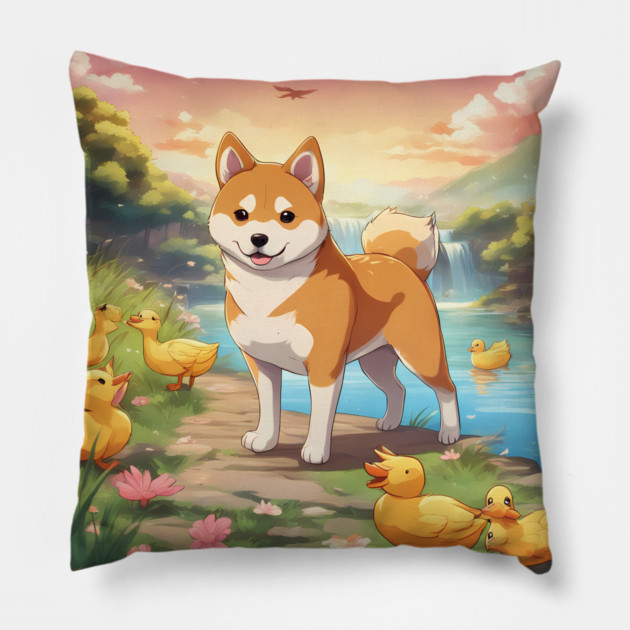 Shibaholic Adventure Pillow by animegirlnft