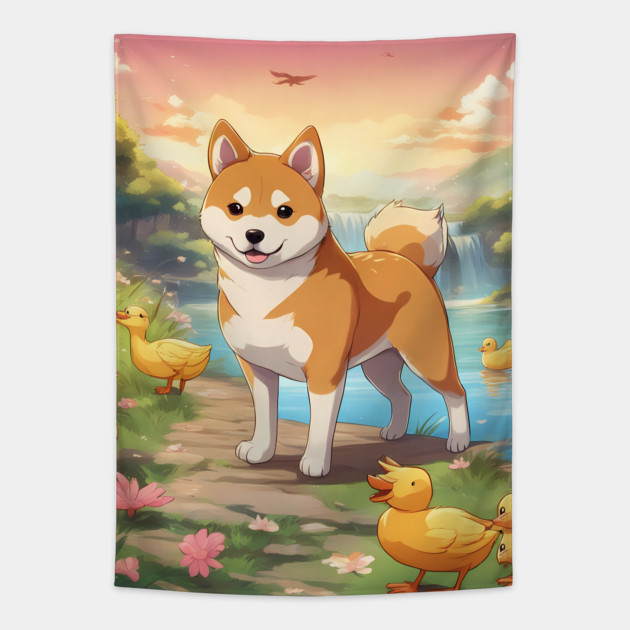 Shibaholic Adventure Tapestry by animegirlnft