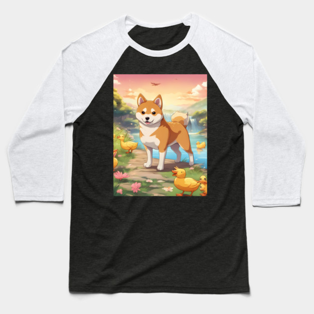 Shibaholic Adventure Baseball T-Shirt by animegirlnft