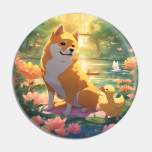 Shiba Alegre Pegadiza Pin