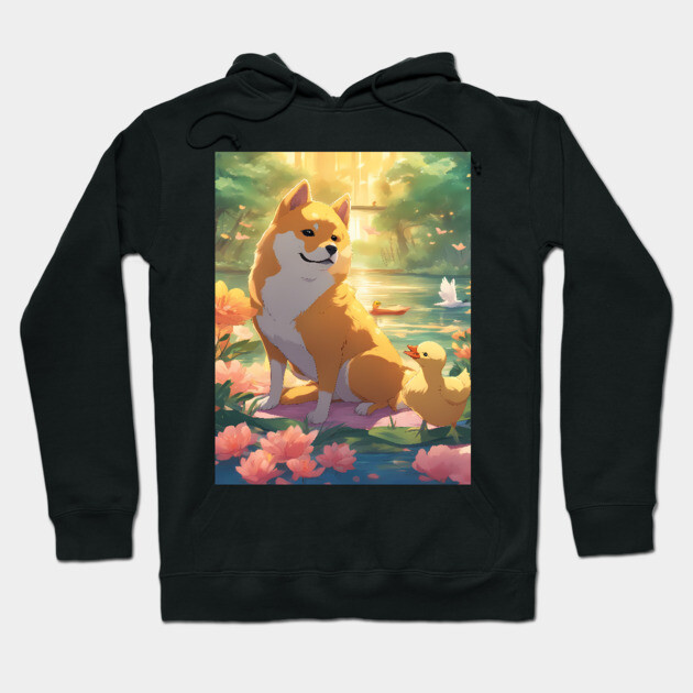 Shiba Alegre Pegadiza Hoodie by animegirlnft