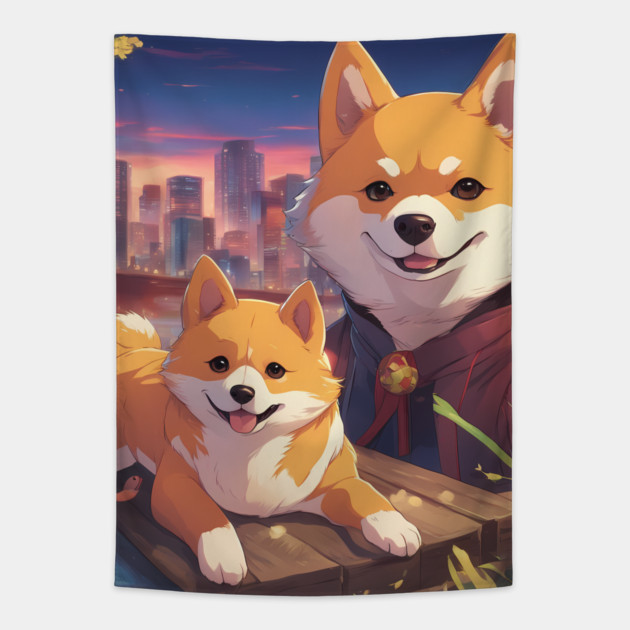 city of desteny Tapestry by animegirlnft