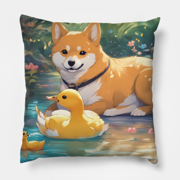 playful nature Pillow by animegirlnft