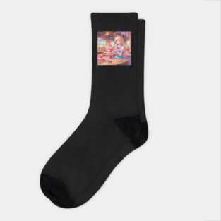 A delectable fusion of anime and cake Socks