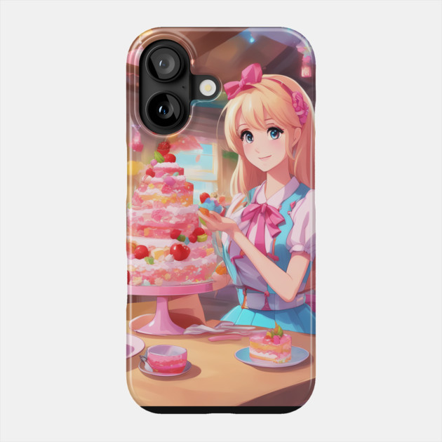 A delectable fusion of anime and cake Phone Case by animegirlnft