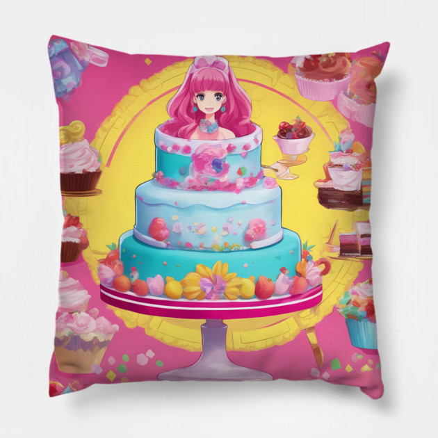 Anime Cake Wonderland Pillow by animegirlnft