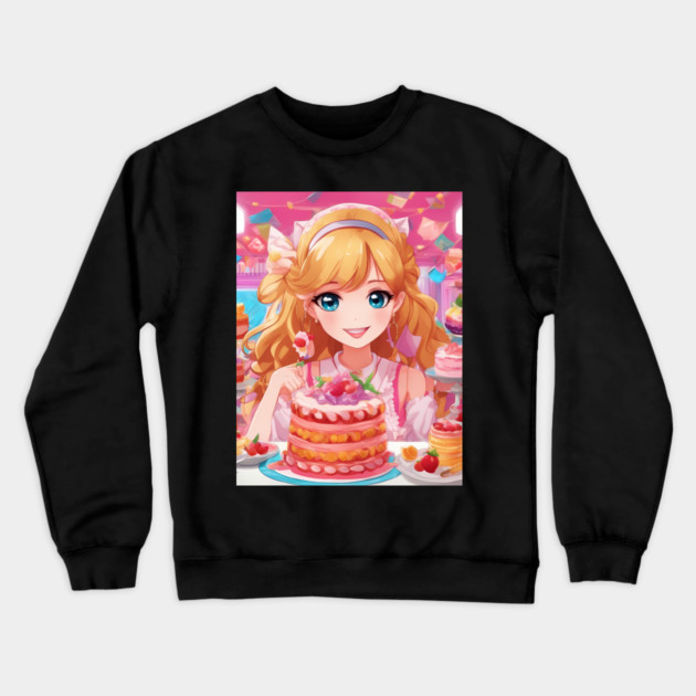 Anime Cake Adventures Crewneck Sweatshirt by animegirlnft