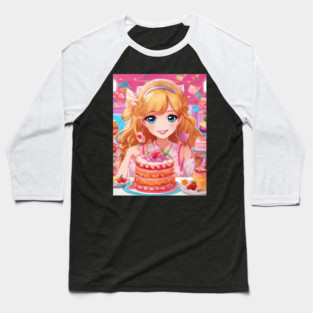 Anime Cake Adventures Baseball T-Shirt